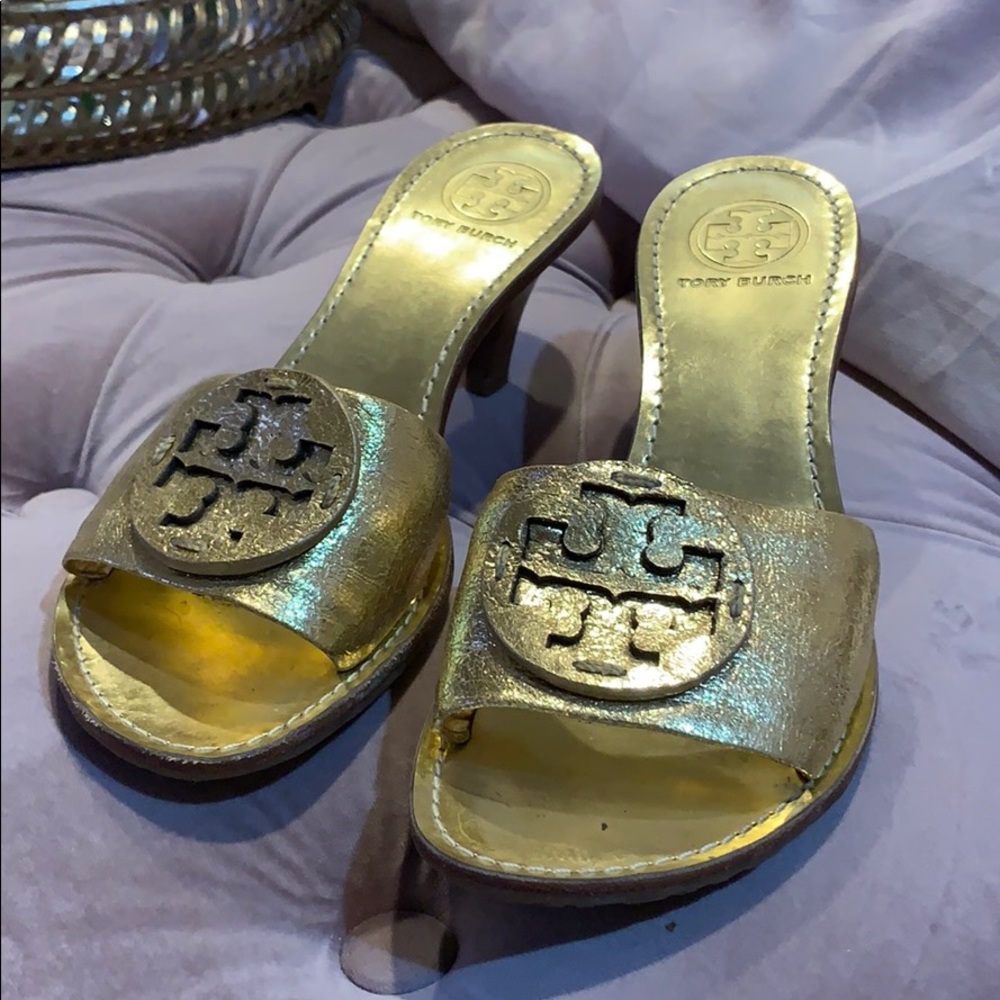 Tory Burch kitten heel slides